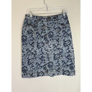 Anthropologie Denim Jean Mini Short Skirt 6 Western Boho Cottage Cowgirl Floral